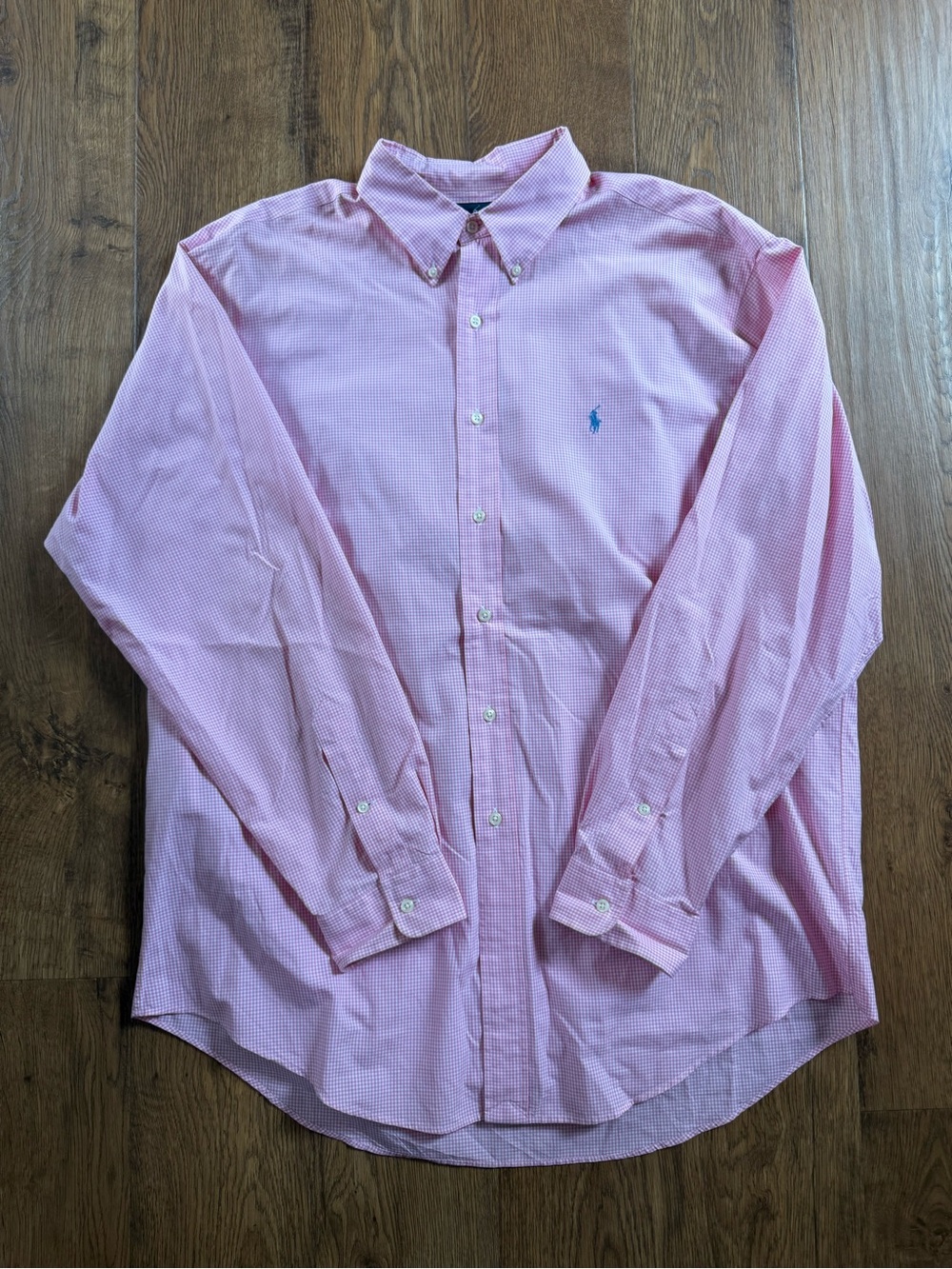 Vintage Polo Ralph Lauren Pink Button Up Dress Shirt Size XL